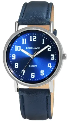 Produktbild von Excellanc Herrenuhr mit Kunstlederionsarmband Leuchtzeiger, Ø 38 mm