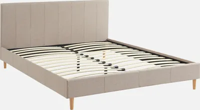 Produktbild von sweeek - Bett mit Lattenrost und Kopfteil, Stoffausführung - Beige