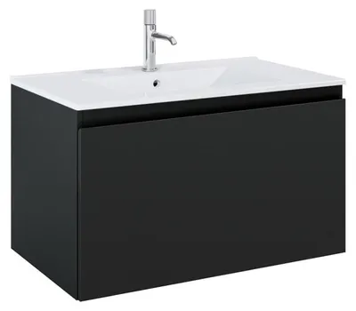 Image de OLTENS : Meuble sous-vasque pour salle de bain, modèle Vernal, dimensions 81 x 48,8 cm, avec 1 tiroir