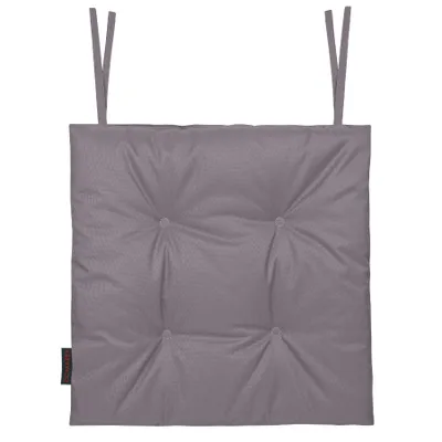 Produktbild von domarex Gartenstuhlkissen MIA, Grau, 40x40x3 cm, wasserdicht, Polyester mit silikonisierter Füllung, mit Befestigungsbändern, antiallergisch
