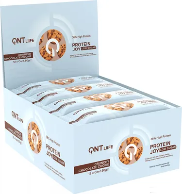 Produktbild von QNT Protein Joy Bars (12x60g) Crunchy Chocolate Cookie - Riegel - Protein-Riegel