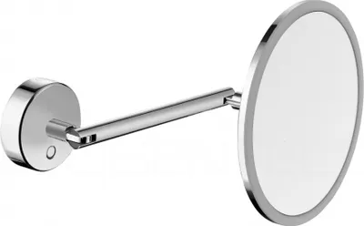 Produktbild von DEUSENFELD WL500CTD - Premium Wand LED Kosmetikspiegel, CTT - stufenlos einstellbarer Farbton von 2700-6500K, LED Touch-Control, 5x Vergrößerung, Ø22cm, 230V Direktanschluss