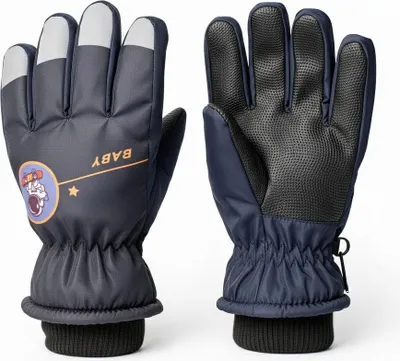 Produktbild von Handschuhe Kinder, Warm Skihandschuhe, rutschfeste Handschuhe, Winterhandschuhe, Snowboard, Ski, Marineblau