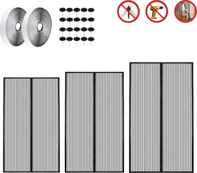 Obrázek produktu pro Jiubiaz 120 X 240 cm Magnetická zástěna proti hmyzu Dveře Magnetická zástěna Lamely Balkonové dveře Dveře na terasu Bez vrtání