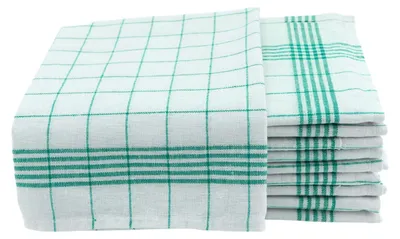 Produktbild von 10er Set Geschirrtücher 50x70 cm 100% Baumwolle 60g Spühltuch Küchentücher Abwaschlappen grün