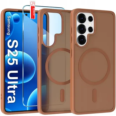 Immagine prodotto di Custodia magnetica opaca per Samsung S25 Ultra | Compatibile con MagSafe, resistente + vetro
