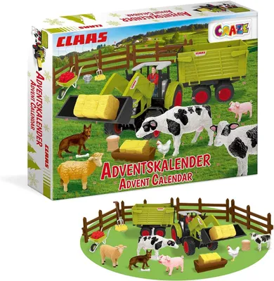Imagen del producto de Calendario de Adviento de Claas para niños: Calendario de juguetes para niños, con figuras de granja y un tractor