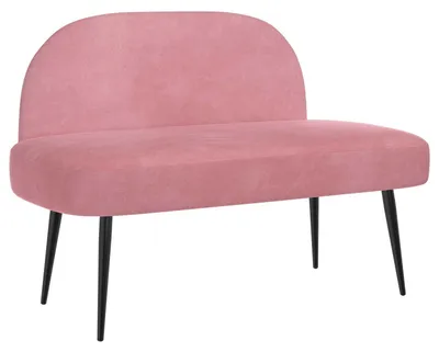Obrázok produktu pre vidaXL Čalúnená lavica s operadlom, ružová, 110 x 60 x 76 cm, zamat