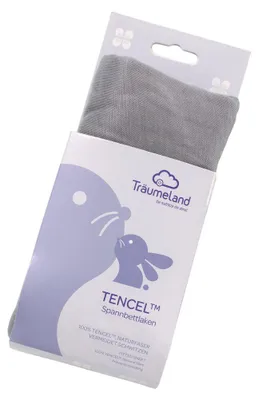 Produktbild von Träumeland Spannbetttuch Lyocell dunkelgrau 40 x 90 cm