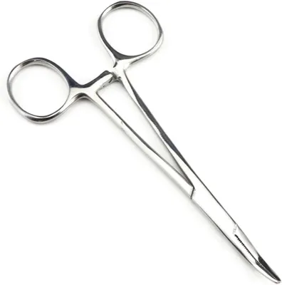 Produktbild von Gebogener Pinzette für Hunde, 12,5 cm, aus rostfreiem Stahl, für die Ohrpflege