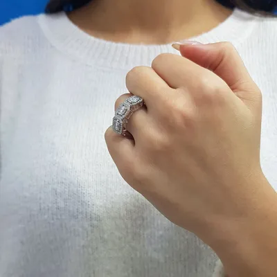 Produktbild von 1,03 Carat Tria-Diamantring mit Baguette-Schliff - 52 (16,50 mm)