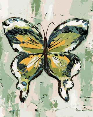 Produktbild von Zuty - Malen nach Zahlen - GRÜN-GELBER SCHMETTERLING (HALEY BUSCH), 40x50 cm, ohne Keilrahmen