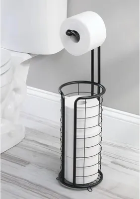 Produktbild von Toilettenpapierhalter Stand mattschwarz Klopapierhalter WC Rollenhalter mDesign