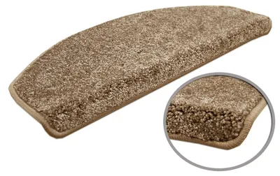 Produktbild von Velours-Stufenmatte Triumph Taupe (halbrund) in 2 Größen, Größe / Menge:18x56 cm = 15 Stck.