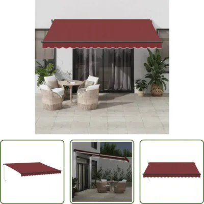 Immagine prodotto di The Living Store Tenda manuale con LED rosso vino 400x300 cm