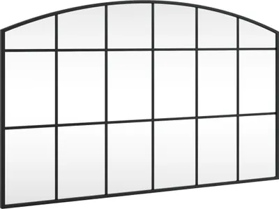 Image de vidaXL Miroir mural noir 100x60 cm bombé fer