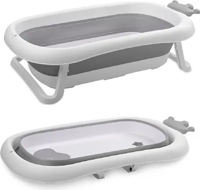 Produktbild von Lorelli Babybadewanne Royal 83 cm faltbar, Kanalabdeckung, stabile Beine grau