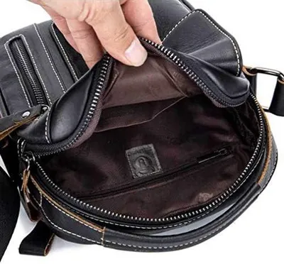 Produktbild von Lederne Business Messenger Bag für Männer als Schulterhandtasche für Reisen und Outdoor-Aktivitäten