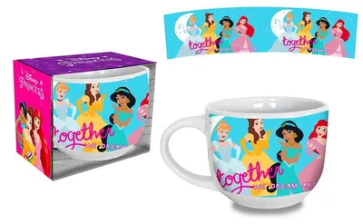 Disney-Prinzessin-Keramiktasse 380 ml, Kinderbecher mit Henkel