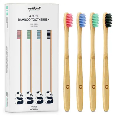 Image de Brosse à dents en bambou ( Bamboo Toothbrush) 4 pc