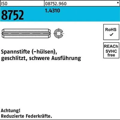 Produktbild von Reyher  Spannstifte ISO 8752 1.4310 8 x 70 087529600080070 (25 Stück)