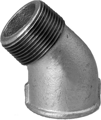 Produktbild von Hermann Schmidt Temperguss Winkel DN 50, 2", 45Grad Innengewinde/Aussengewinde, verzinkt