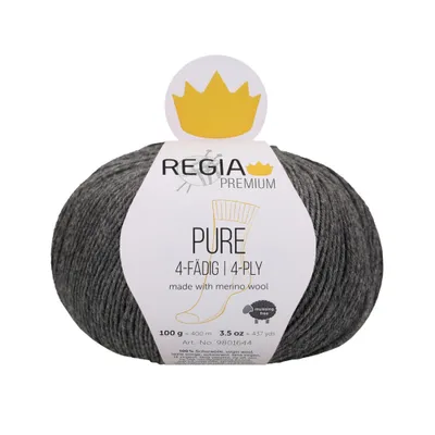 Obrázok produktu pre Regia Premium Pure 00091 Mid Grey Mel. Pletacia priadza