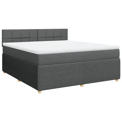 Produktbild von Boxspringbett mit Matratze Dunkelgrau 180x200 cm Stoff