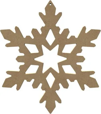Zdjęcie produktu dla Płatek śniegu wykonany z drewna MDF do dekoracji - 10 cm