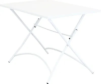 Immagine prodotto di Milani Home - tavolo da giardino rettangolare pieghevole, Romanus, 110 x 70 cm, in acciaio, bianco