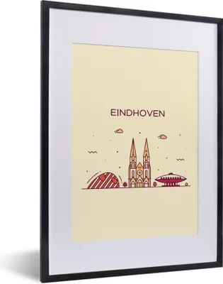 Produktbild von MuchoWow® MuchoWow® Gerahmtes Poster Niederlande - Skyline - Eindhoven 30x40 cm - Poster mit zchwarzem Bilderrahmen - Wandposter Schlafzimmer
