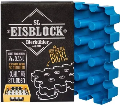 Image de Refroidisseur à bière, capacité 24 x 0,33 litre, fabriqué en Allemagne - Dimensions : 34 x 22 x 6 cm - Couleur : bleu
