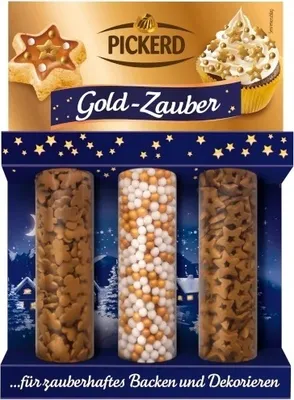 Produktbild von Pickerd 3er Set Gold-Zauber Dekor-Streusel 70g