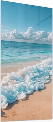 Produktbild von Glasbild 55x110cm in XXL für Wohnzimmer, Schlafzimmer Motiv Strand Surf Wellen