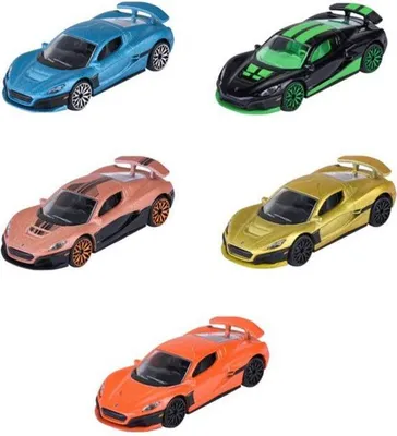 Obrázok produktu pre Autá Rimac Majorette, darčeková sada 5 vozidiel, voľnobeh, 1/64, od 3 rokov