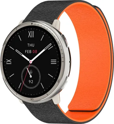 Produktbild von Für Amazfit Active 2 / Active 2 Square Design Silikon Soft Magnetisches Armband Schwarz / Orange