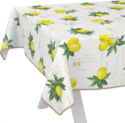 Produktbild von ANRO Wachstuch-Tischdecke 280x140cm mit Saum (Eingefasst) Zitronen