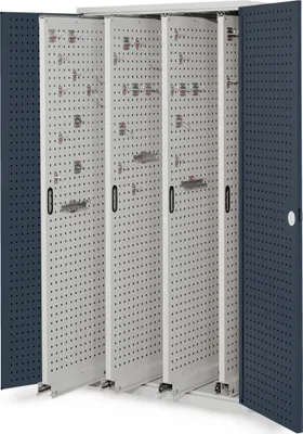 Produktbild von Kappes ®RasterPlan Vertikalschränke 1950x1000x600mm Modell 83 Lochplattentüren anthrazitgrau