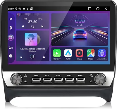 Image de 10.1" Android 15 Autoradio Carplay Pour Audi TT MK2 8J 2006-2014 GPS Navi WIFI BT DAB+ SWC USB 6+128G Avec bouton rotatif