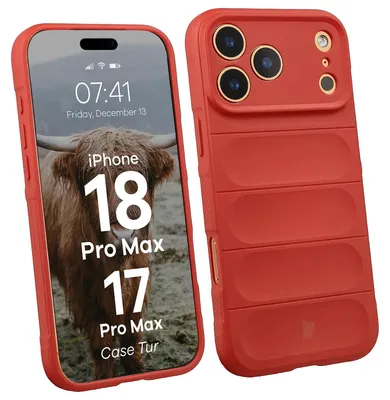 Produktbild von Robuste Handyhülle für iPhone 18 Pro Max / 17 Pro Max, Bizon Case Tur, Rot