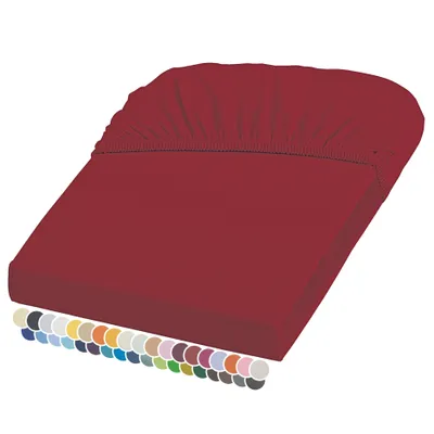 Produktbild von liebling Elasthan Spannbetttuch 120x200 bis 130-220 cm, mit Rundumgummizug, faltenfrei & atmungsaktiv, Matratzen bis 26 cm Höhe, bordeaux rot