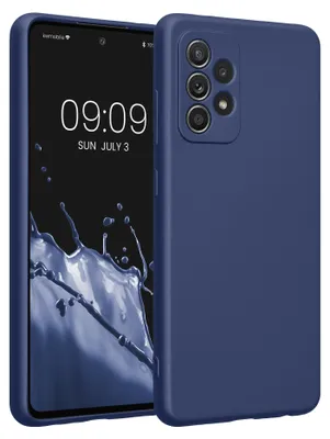Produktbild von kwmobile Handyhülle für Samsung Galaxy A52 / A52 5G / A52s 5G Hülle - weiche Silikon Case metallisch schimmernd - Schutzhülle Cover - Metallic Blau