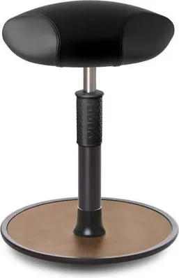 Produktbild von Sitz- Stehhocker Free Regular Triangel Boxmark Leder schwarz schwarz /Natur.