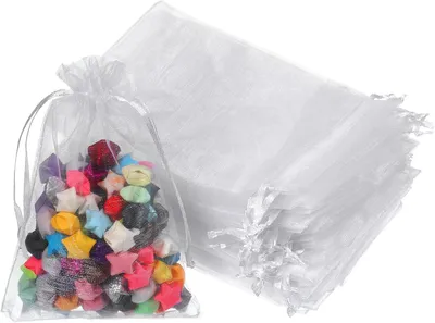 Produktbild von 100 Stück Organzasäckchen 10x15 cm in Weiß für Geschenke