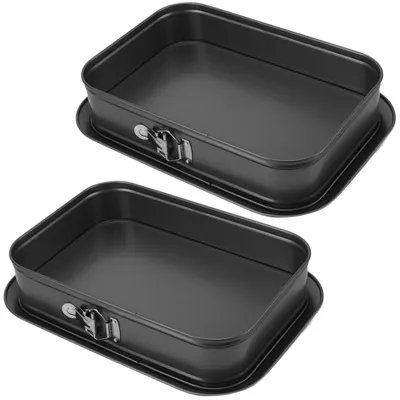 Image de Omgoods - Coffret de 2 moules rectangulaires à gâteau avec fond amovible