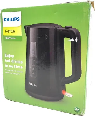 Produktbild von Philips HD931820 Wasserkocher Series 3000 Klappdeckel Leuchtanzeige schwarz Hotasinweiß