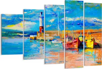 Produktbild von Bild auf Leinwand - Leinwandbild - Leuchtturm Meer - 150x100cm - Wand Bild - Wanddeko - Wandbilder - Leinwanddruck - Bilder - Kunstdruck - Wanddekoration - Leinwand bilder - Wandkunst - EG150x100-3693
