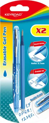 Immagine prodotto di Penna a sfera cancellabile, blu, 0,7 mm + ricarica, blister KEYROAD