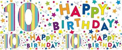 Produktbild von 10. Geburtstag fröhlicher Folienbanner 2,6m