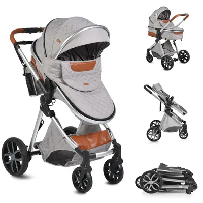 Produktbild von Moni Kinderwagen Alma Sportsitz Tragetasche umbaubar Wickeltasche Sitz umkehrbar hellgrau